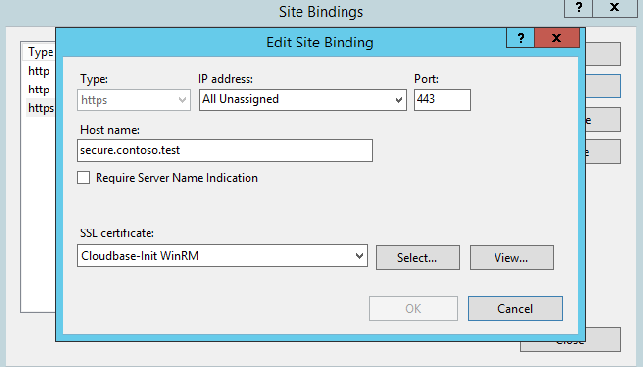 SSL on Binding