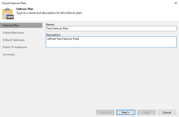 Create Veeam Failover Plan - Failover Plan