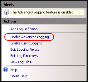 Advanced logging Enabled