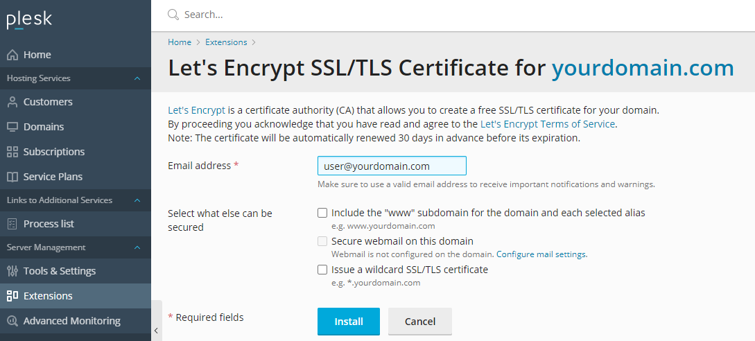 plesk_letsencrypt_existingdomain