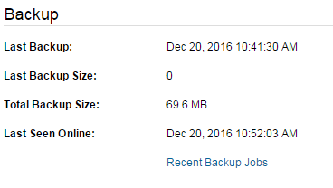 recent backup jobs