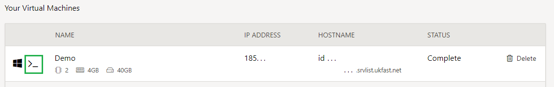 public console button