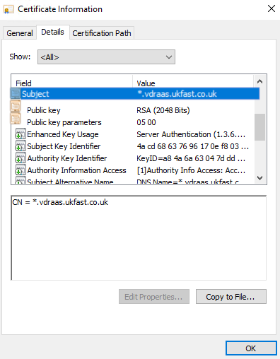 connect to service provider - certificate