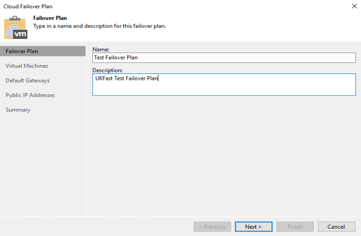 create a failover plan - failover plan