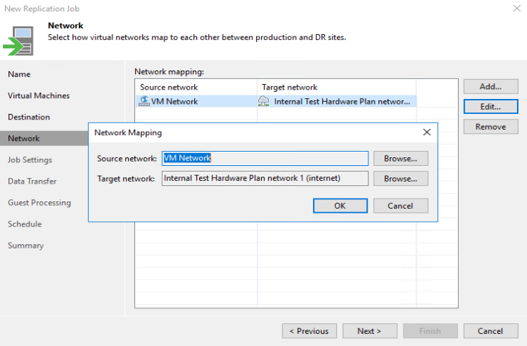 replication job - network