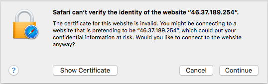 self-signed warning